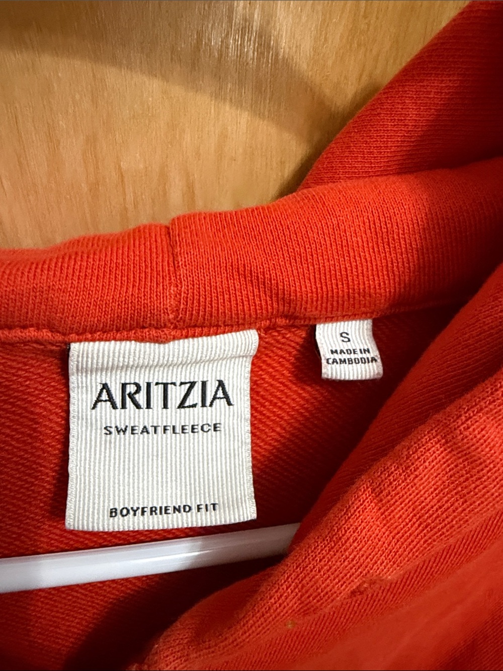 Aritzia Orange Cropped Zip Hoodie - Picture 2 of 4